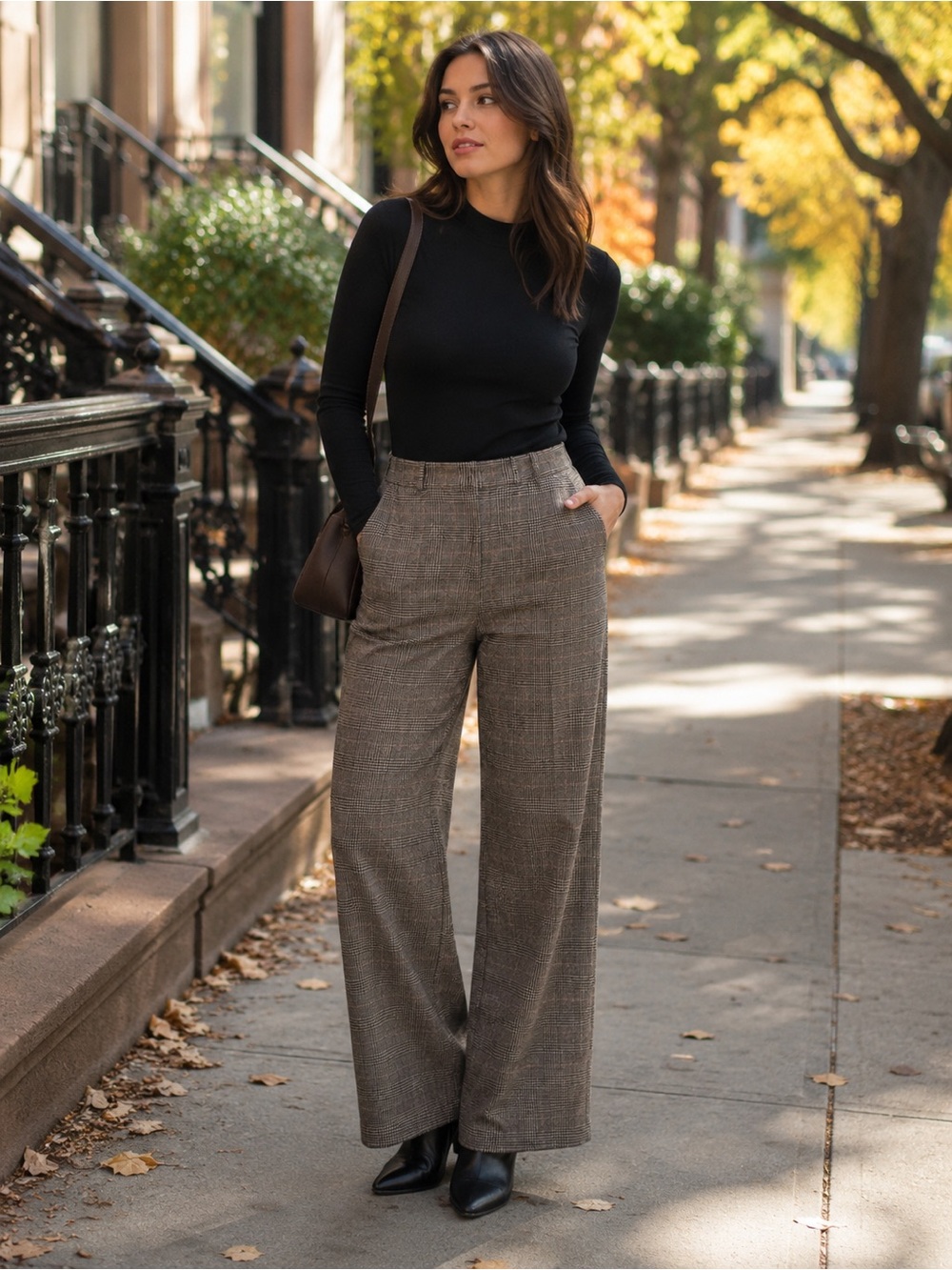 Lauren Ralph Lauren Plaid Wide Leg Wool Blend Dress Pants Size 6